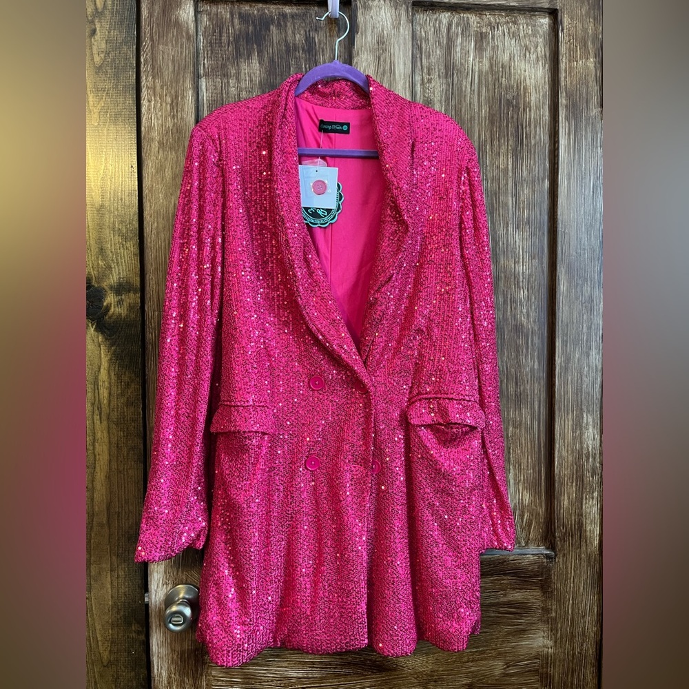 NWT hot pink sequin blazer/dress.